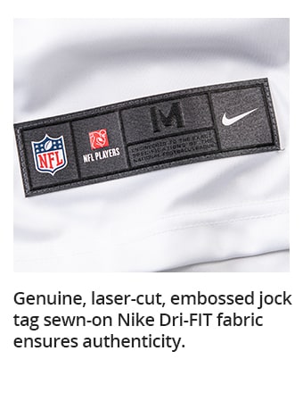 Genuine, laser-cut, embossed jock tag sewn-on Nike Dri-FIT fabric ensures authenticity.