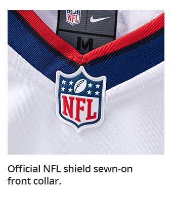 Official NFL shield sewn-on front collar.