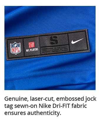 Genuine, laser-cut, embossed jock tag sewn-on Nike Dri-FIT fabric ensures authenticity.
