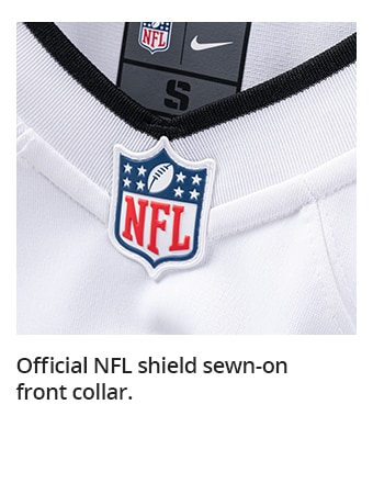 Official NFL shield sewn-on front collar.