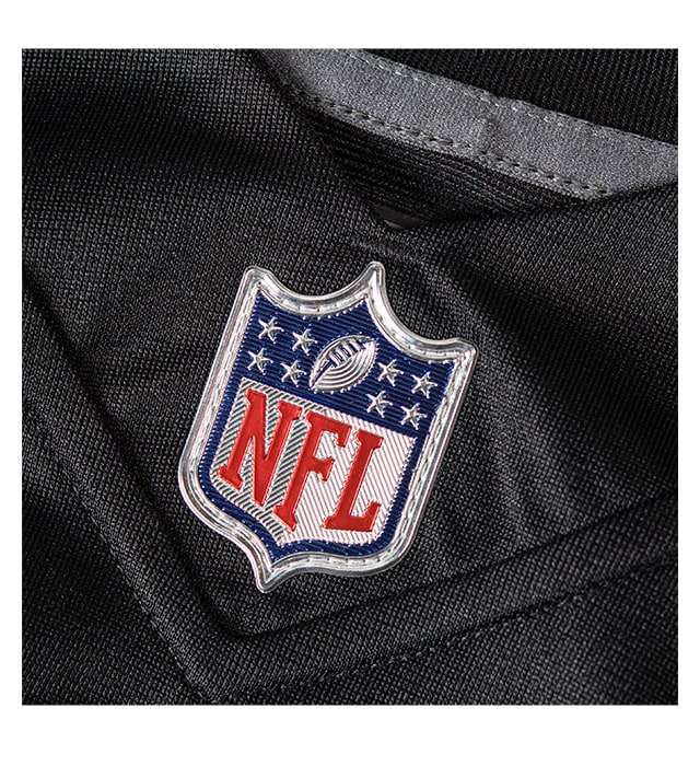 Official metallic NFL Shield sewn-on Chainmaille Mesh Grill.