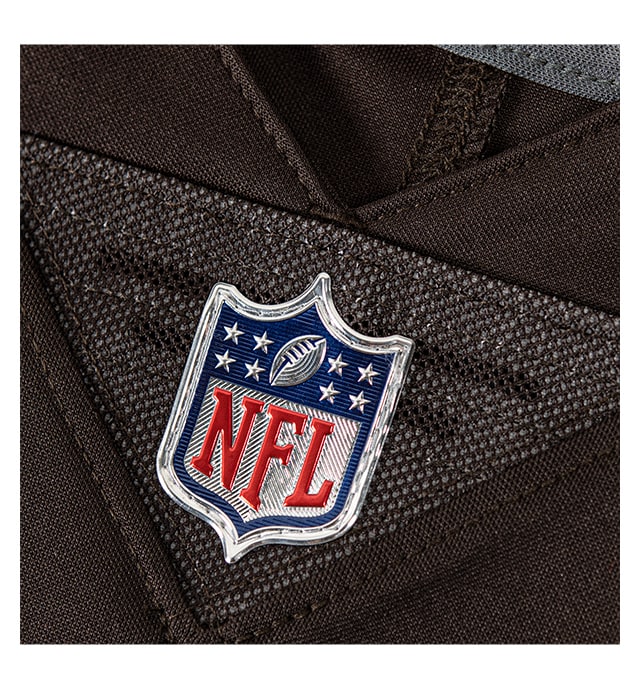 Official metallic NFL Shield sewn-on Chainmaille Mesh Grill.