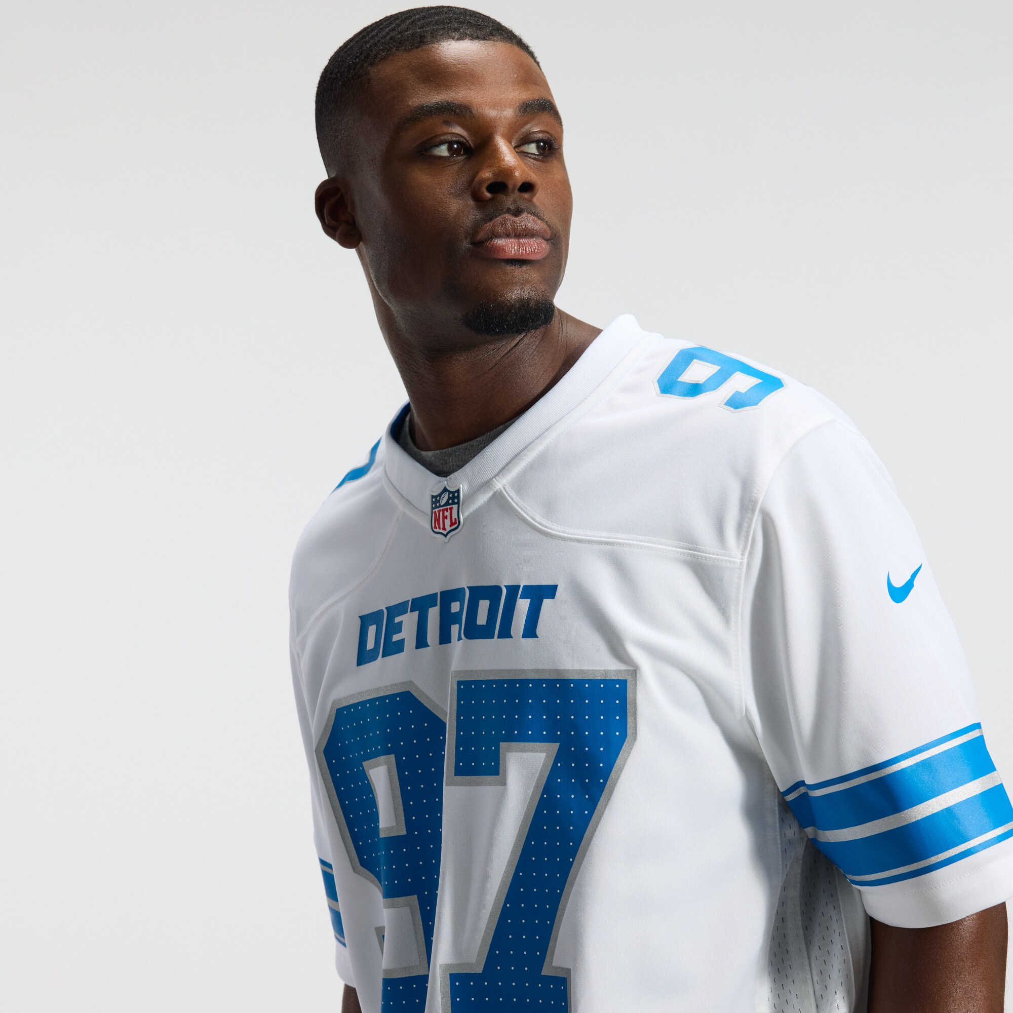 Men's Detroit Lions Jared Goff Nike White Game Jersey