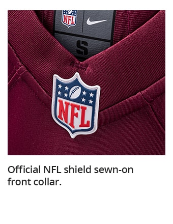 Official NFL shield sewn-on front collar.