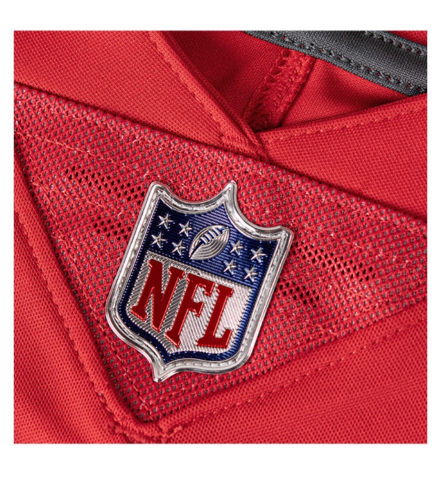 Official metallic NFL Shield sewn-on Chainmaille Mesh Grill.