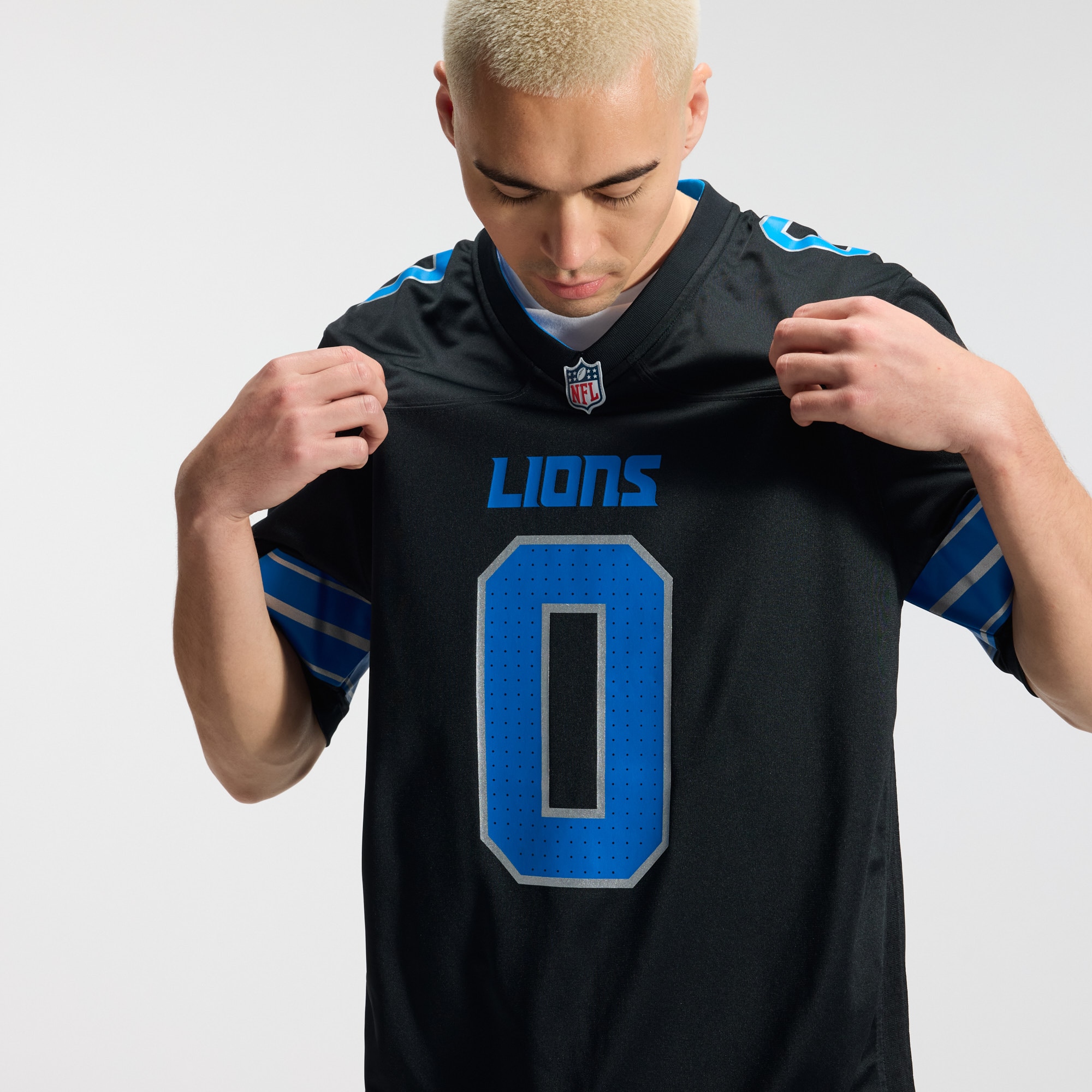 Men's Detroit Lions Jared Goff Nike Black 2nd Alternate Game Jersey