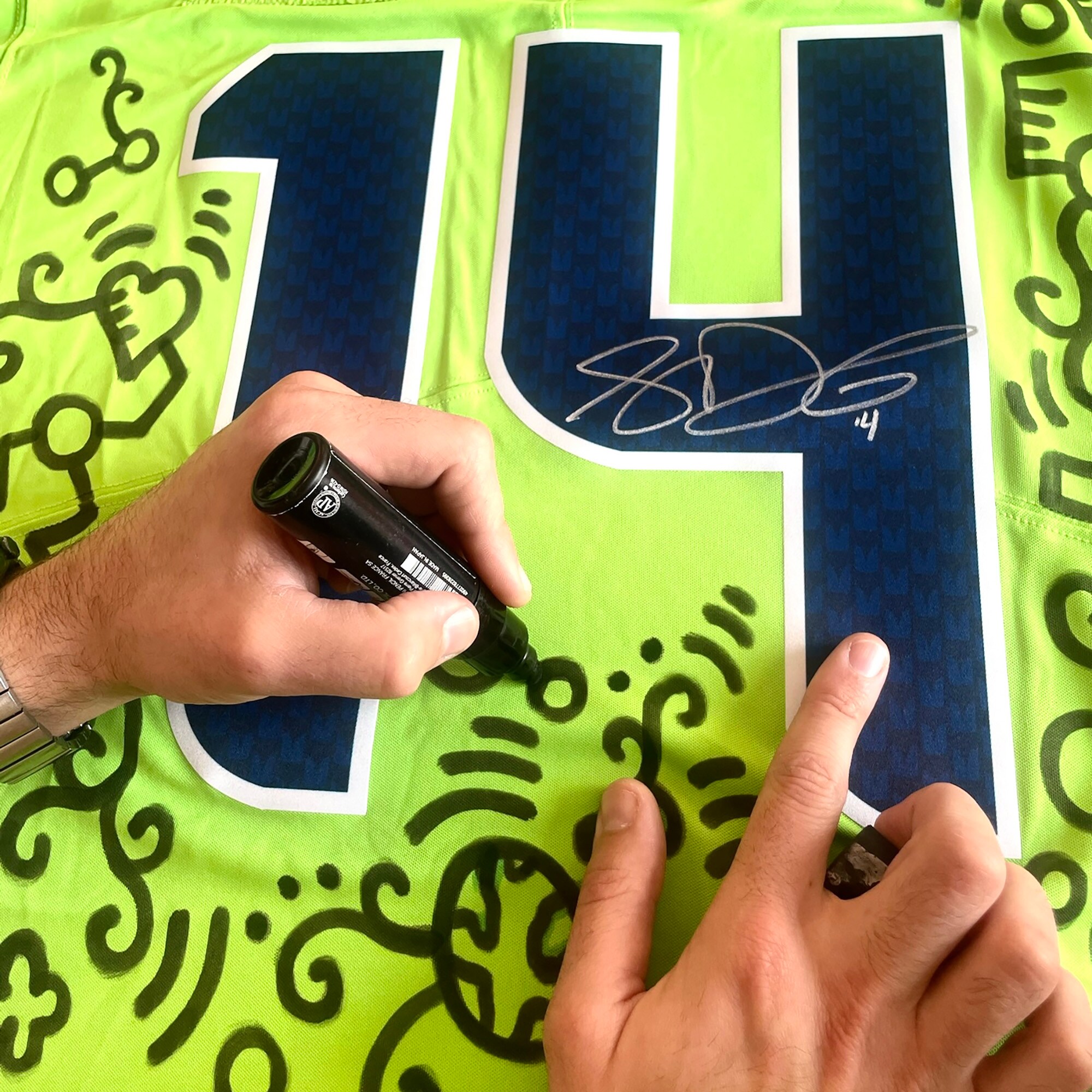 Sam Darnold Seattle Seahawks Autographed Fanatics Authentic Neon