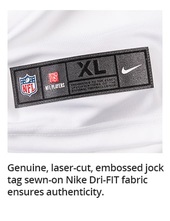 Genuine, laser-cut, embossed jock tag sewn-on Nike Dri-FIT fabric ensures authenticity.