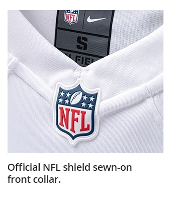 Official NFL shield sewn-on front collar.