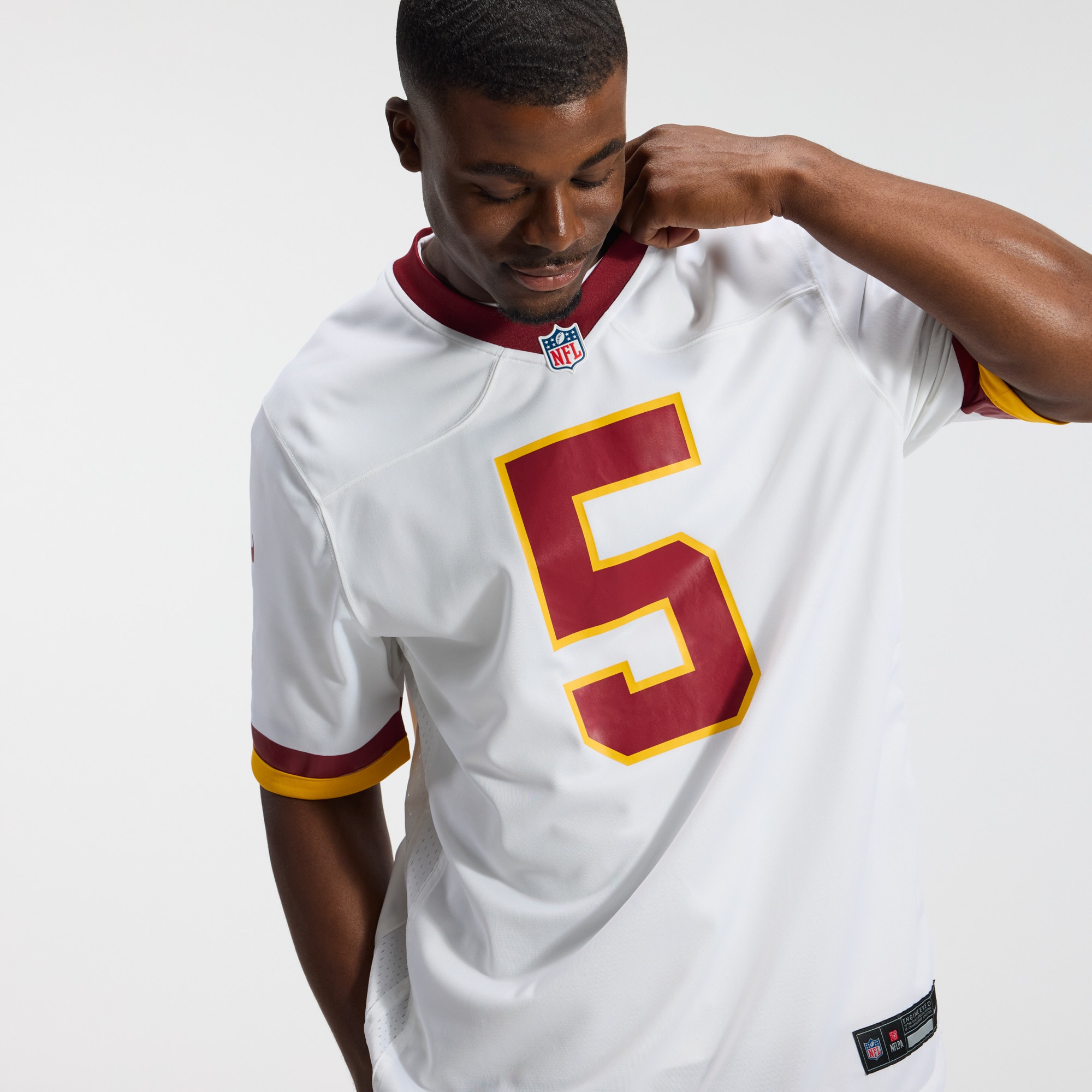 Men's Washington Commanders Mike Sainristil Nike White Game Super