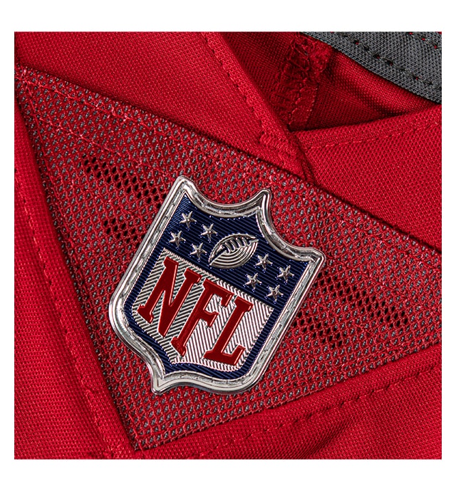 Official metallic NFL Shield sewn-on Chainmaille Mesh Grill.